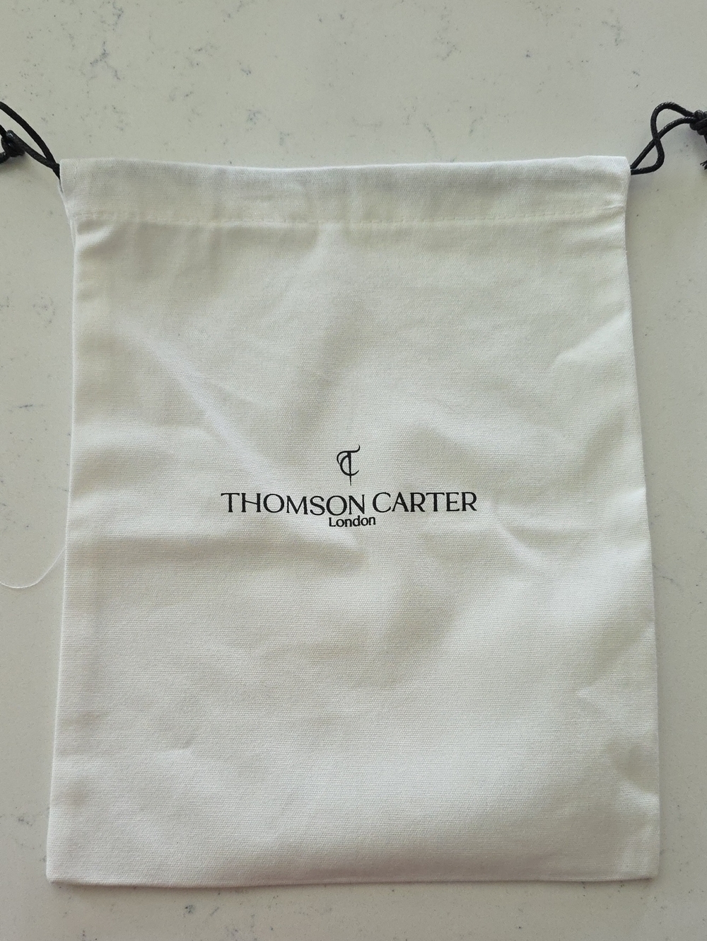 ♻️ Cream Drawstring Toiletry Perfume Dust Bag | Thomson Carter London